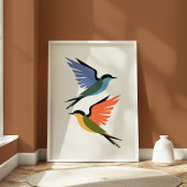 Moderne geometrische zwaluwen kleurrijke minimalis poster