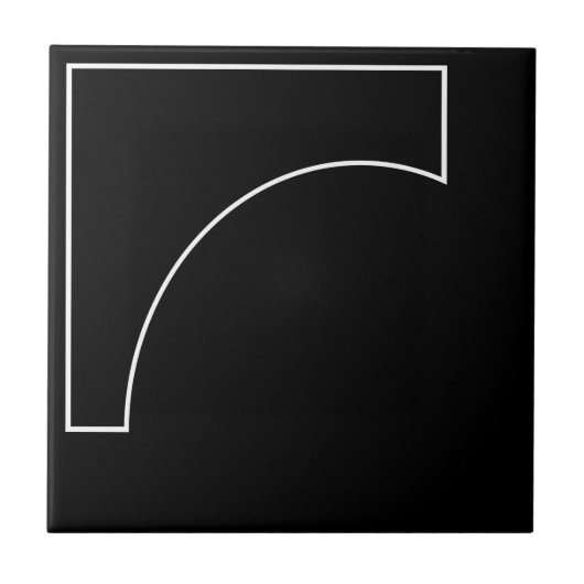 Moderne Geometrische Zwart En Wit Tegeltje (Voorkant)