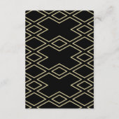 Moderne geometrische zwart gouden bruiloft informatiekaartje (Achterkant)