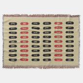 Moderne Geometrische Zwart Rood Aangepaste Naam Deken (Voorkant)