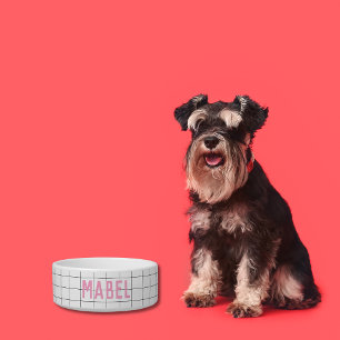 Moderne geometrische zwart, wit en helder roze een voerbakje
