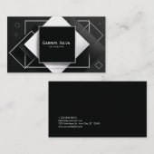 Moderne Geometrische zwart-wit getextureerd Visitekaartje (Voorkant / Achterkant)