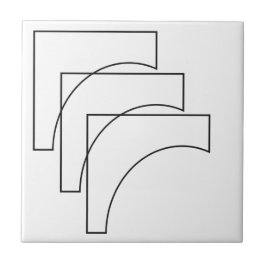 Moderne geometrische zwart-wit patroon tegeltje