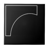 Moderne geometrische zwart-wit tegeltje (Voorkant)