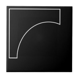 Moderne geometrische zwart-wit tegeltje