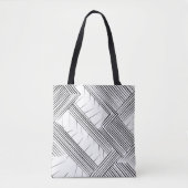 Moderne geometrische zwart-witte Canvas tas (Voorkant)