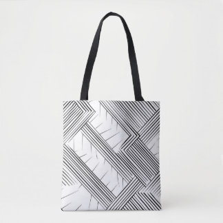 Moderne geometrische zwart-witte Canvas tas
