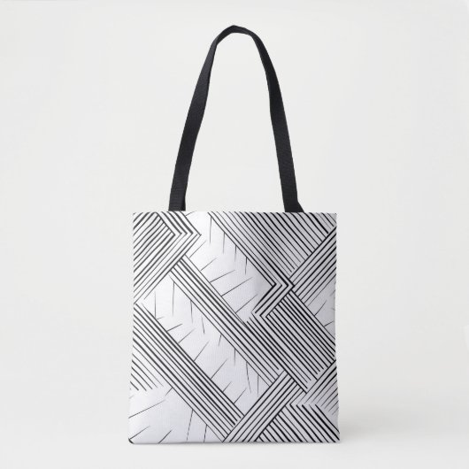 Moderne geometrische zwart-witte Canvas tas (Voorkant)