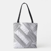 Moderne geometrische zwart-witte Canvas tas (Achterkant)