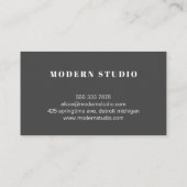 Moderne geometrische zwarte en grijze thuisontwerp visitekaartje (Achterkant)