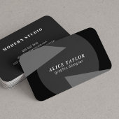 Moderne geometrische zwarte en grijze thuisontwerp visitekaartje