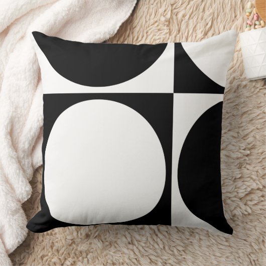 Moderne geometrische zwarte en witte cirkels en vi kussen (Deken)