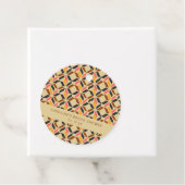 Moderne Geometrische Zwarte Gele Douchefavor Huwel Bedankjes Labels (In situ)