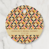 Moderne Geometrische Zwarte Gele Douchefavoriet vo Bedankjes Labels (Voorkant)