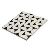 Moderne geometrische zwarte halve cirkels Tegel Tegeltje (Zijkant)