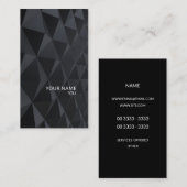 Moderne geometrische zwarte legante technologie visitekaartje (Voorkant / Achterkant)