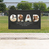 Moderne geometrische zwarte multi-foto afstuderen spandoek (Insitu)