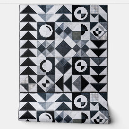 Moderne Geometrische Zwarte Witte Grijze Gestructu Behang