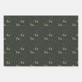 Moderne geometrische zwarte witte kerstboom inpakpapier vel (Voorkant 3)