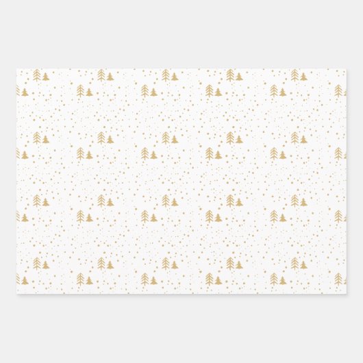 Moderne geometrische zwarte witte kerstboom inpakpapier vel (Voorkant 2)