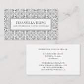 Moderne Geometrische zwarte witte Tegels Visitekaartje (Voorkant / Achterkant)