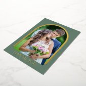 Moderne gepantserde foto bedankt gouden olie in folie uitnodiging (Gedraaid)