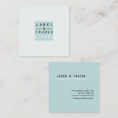 Moderne gepantserde streep Blauwgroen|Witte legant Vierkante Visitekaartje (Voorkant / Achterkant)