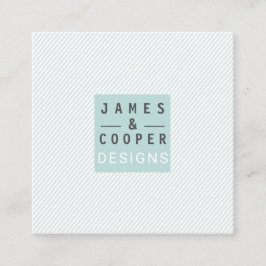 Moderne gepantserde streep Blauwgroen|Witte legant Vierkante Visitekaartje