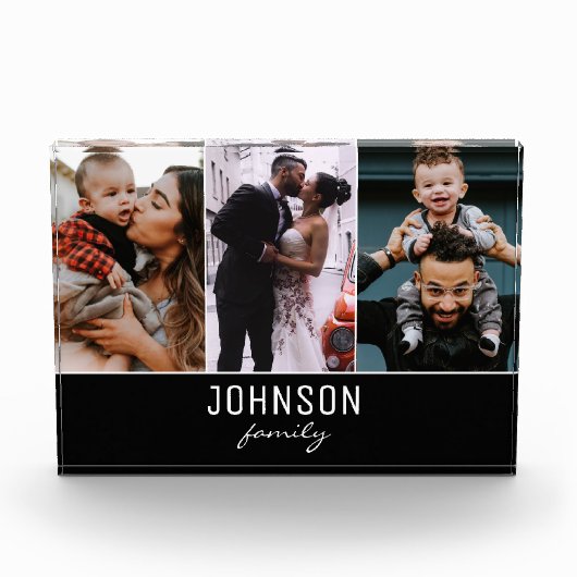 Moderne, geperonaliseerde verticale familiefoto fotoblokken (Voorkant)