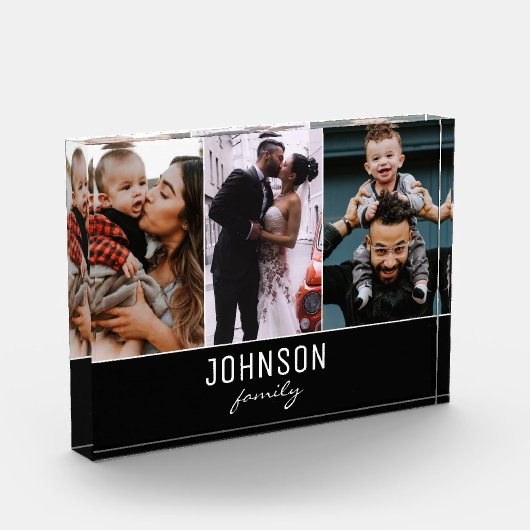 Moderne, geperonaliseerde verticale familiefoto fotoblokken (Links)