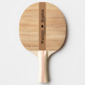Moderne Gepersonaliseerd bruidspaar naam houten ti Tafeltennisbatje (Voorkant)