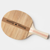 Moderne Gepersonaliseerd bruidspaar naam houten ti Tafeltennisbatje (Zijkant)