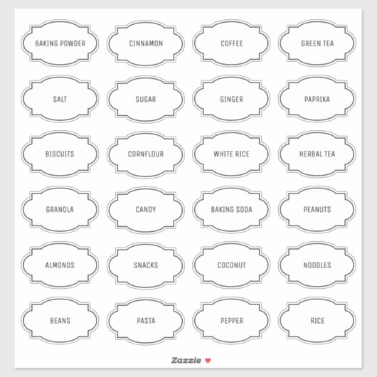 Moderne Gepersonaliseerd keukenetiket voor keukens Sticker (Vel)