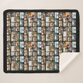 Moderne gepersonaliseerde 128 fotocollage sherpa deken (Voorkant (horizontaal))