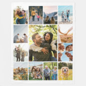 Moderne gepersonaliseerde 13 foto collage fleece deken (Voorkant)