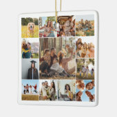 Moderne gepersonaliseerde 13 foto collage keramisch ornament (Links)