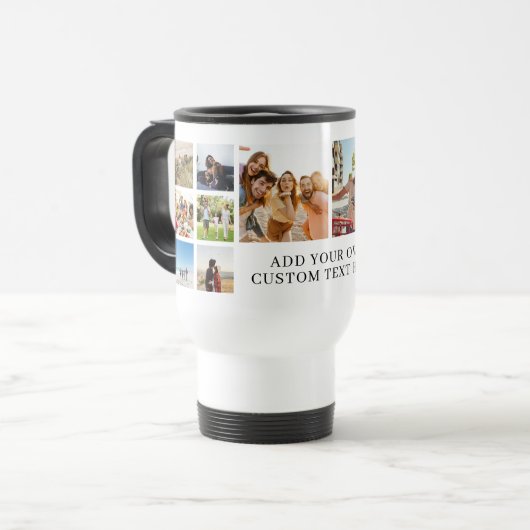 Moderne gepersonaliseerde 14 foto collage reisbeker (Voorkant links)