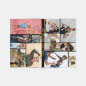 Moderne gepersonaliseerde 16 foto collage aangepas fleece deken (Voorkant (Horizontaal))