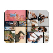 Moderne gepersonaliseerde 16 foto collage aangepas magneet (Horizontaal)