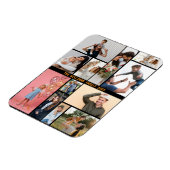 Moderne gepersonaliseerde 16 foto collage aangepas magneet (Linkerzijde)