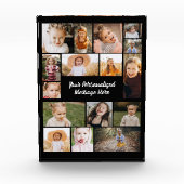 Moderne gepersonaliseerde 16 foto collage fotoblok (Voorkant)