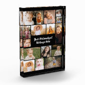 Moderne gepersonaliseerde 16 foto collage fotoblok (Links)