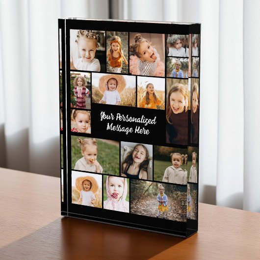 Moderne gepersonaliseerde 16 foto collage fotoblok