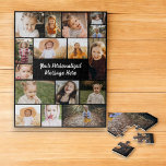 Moderne Gepersonaliseerde 16 Fotocollage Aangepast Legpuzzel<br><div class="desc">Creëer een speciale aandenken met deze moderne gepersonaliseerde fotocollage aangepaste kleur puzzel! Met uw favoriete foto's in een stijlvolle collage-indeling, kunt u met deze aanpasbare puzzel meerdere afbeeldingen uploaden en de achtergrondkleur selecteren die bij uw smaak past. Het is een leuke en unieke manier om je herinneringen te herbeleven, perfect...</div>