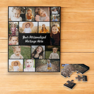 Moderne Gepersonaliseerde 16 Fotocollage Aangepast Legpuzzel