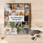 Moderne Gepersonaliseerde 16 Fotocollage Aangepast Legpuzzel<br><div class="desc">Creëer een speciale aandenken met deze moderne gepersonaliseerde fotocollage aangepaste kleur puzzel! Met uw favoriete foto's in een stijlvolle collage-indeling, kunt u met deze aanpasbare puzzel meerdere afbeeldingen uploaden en de achtergrondkleur selecteren die bij uw smaak past. Het is een leuke en unieke manier om je herinneringen te herbeleven, perfect...</div>