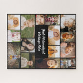Moderne Gepersonaliseerde 16 Fotocollage Aangepast Legpuzzel (Horizontaal)