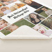 Moderne Gepersonaliseerde 16 Fotocollage Aangepast Sherpa Deken (3/4)