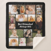 Moderne Gepersonaliseerde 16 Fotocollage Aangepast Sherpa Deken (Voorkant)