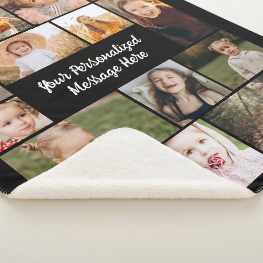 Moderne Gepersonaliseerde 16 Fotocollage Aangepast Sherpa Deken (3/4)